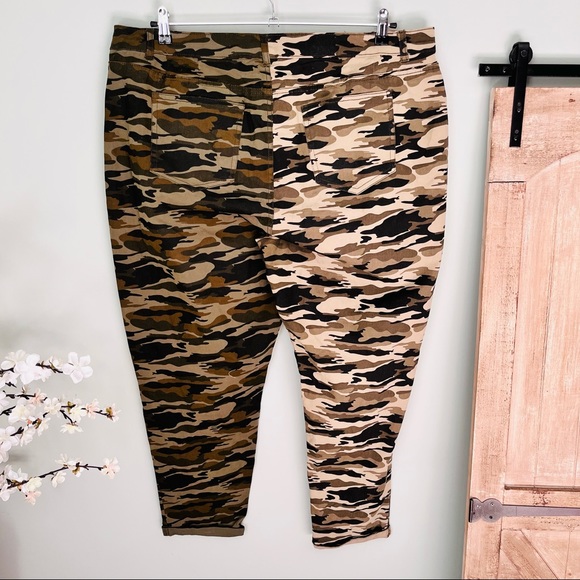 Ashley Stewart 2 Tone Camo Roll Cuff Skinny Jean Size 22 - Picture 4 of 5